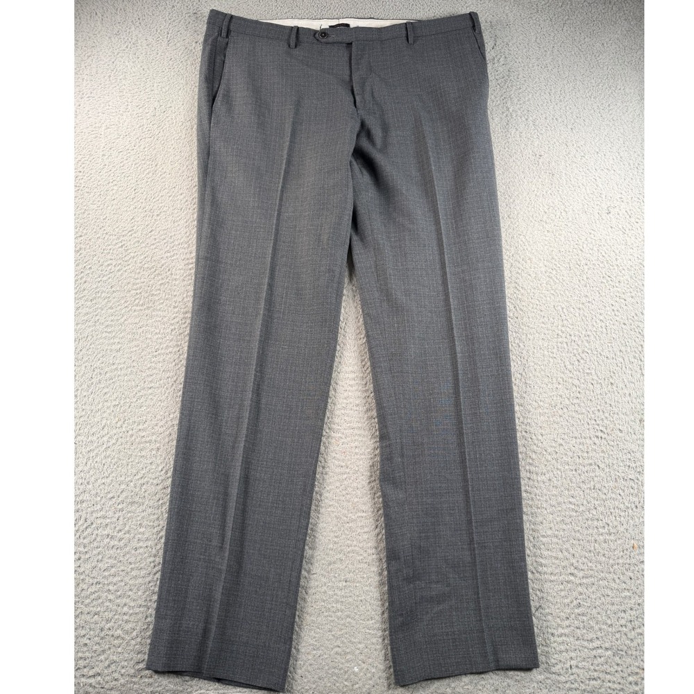 Zanella Dress Pants Curtis Mens 40x33 Grey Wool Blend Italy Luxury Professional